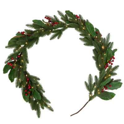 Berel Light Up Red Berry Garland