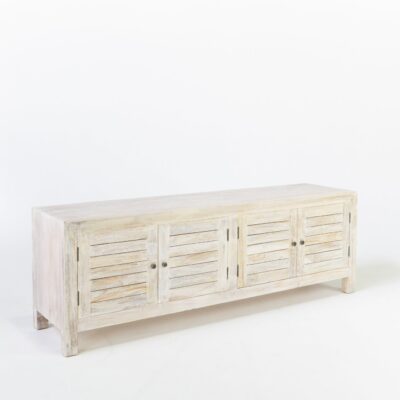 Tropic 4 Door Slat Low Buffet In Whitewash
