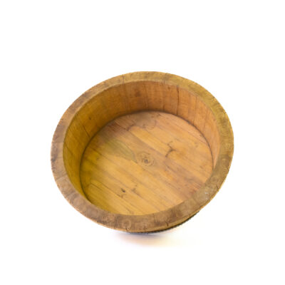 Old Chinese Wooden Round Basin 18cmH