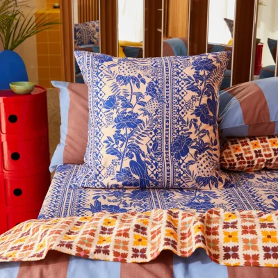 Alexa Cotton Euro Pillowcase Set - Lapis