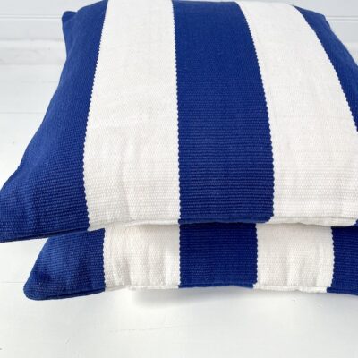Outdoor Cushion- Cobalt Stripe