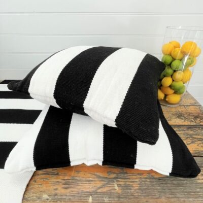 Outdoor Cushion -BandW stripe