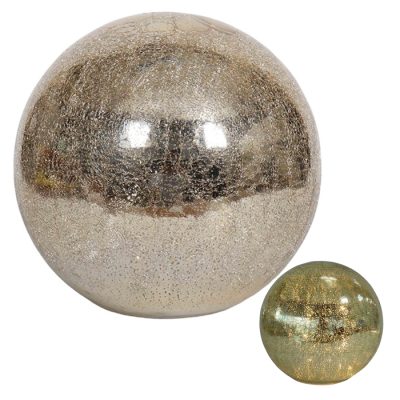 Mercury Glass Led Xlge Dome Gold