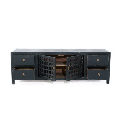 4 Drawer 2 Door TV cabinet in Black