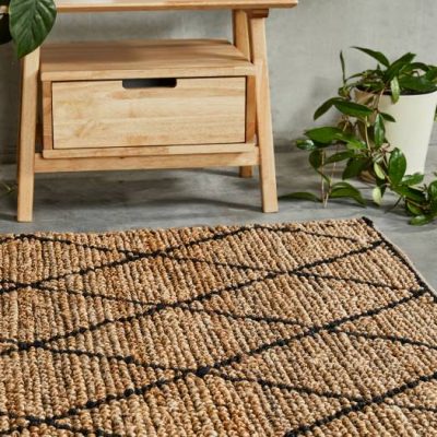 Aranda Loom knotted Jute loop natural cross rug