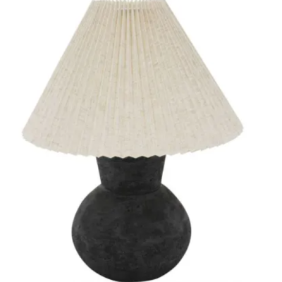 Kiki Ceramic Lamp W Pleated Shade