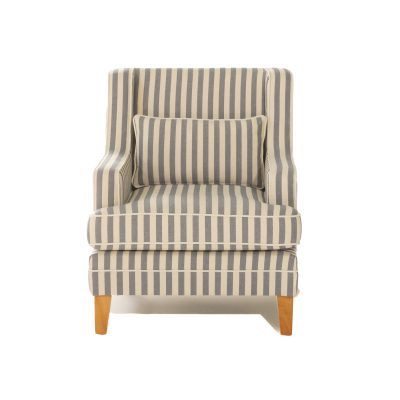 Candice Blue Stripe Armchair