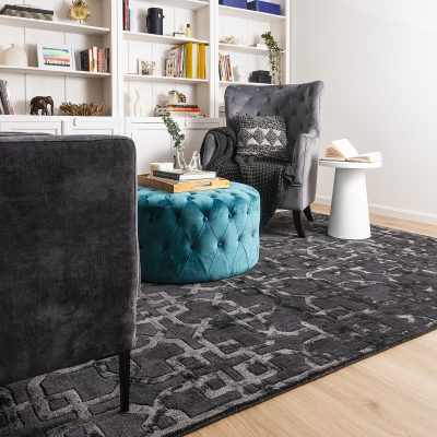 Gatsby Black Tufted Wool Rug