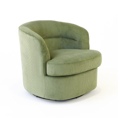 Amelia Swivel Chair in Corduroy Green