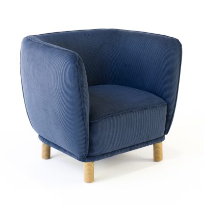 Sophia Occassional Chair in Corduroy Blue