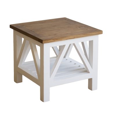 White Coastal Side Table