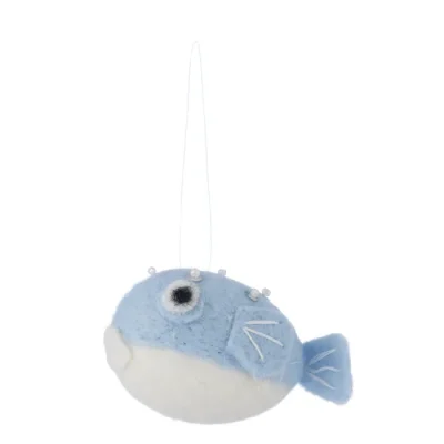 Puffer Fish Hanger Felt Blue