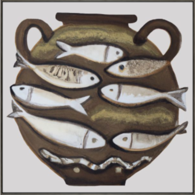 Rustica Fishpot 1 on Canvas